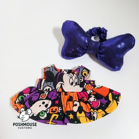 Labubu Halloween Minnie Mouse Ghost Dress with Oversized Bow Outfit - Picture 5 of 6